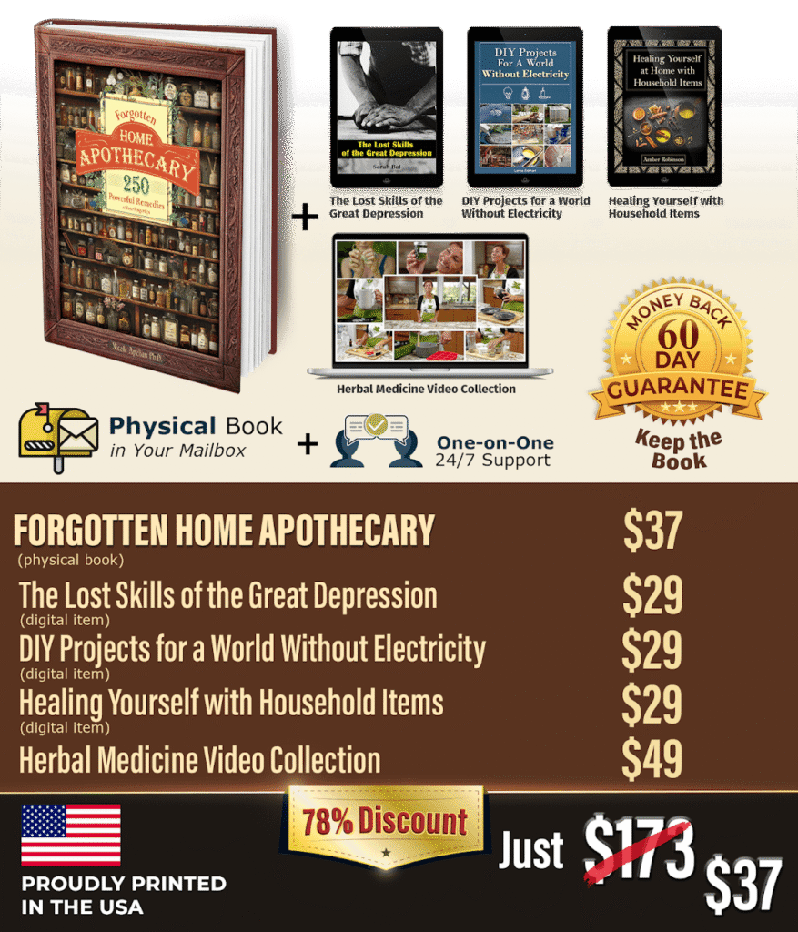 The Forgotten Home Apothecary book bundle with bonuses and 78% discount.