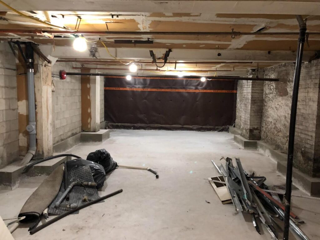 Basement storage room in early stages of EMP shielding prep