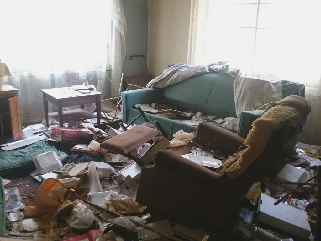Aftermath of a Looted Home Without Buried Emergency Supplies

