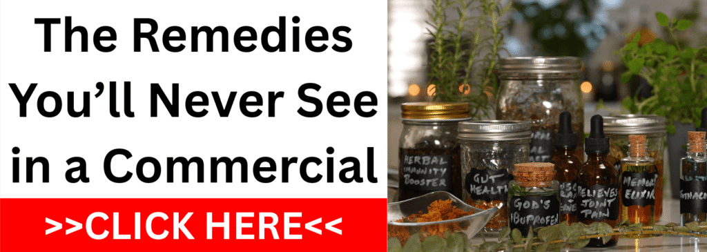 Assorted natural remedy jars and herbal tinctures labeled for health benefits.