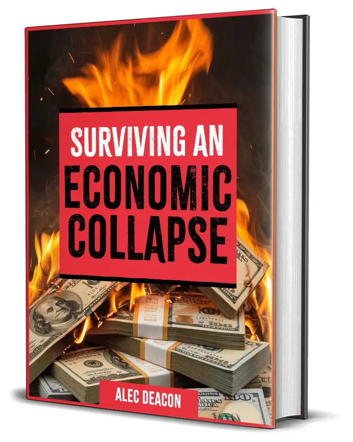 Surviving an Economic Collapse bonus book by Alec Deacon with strategies for security, barter, and survival.