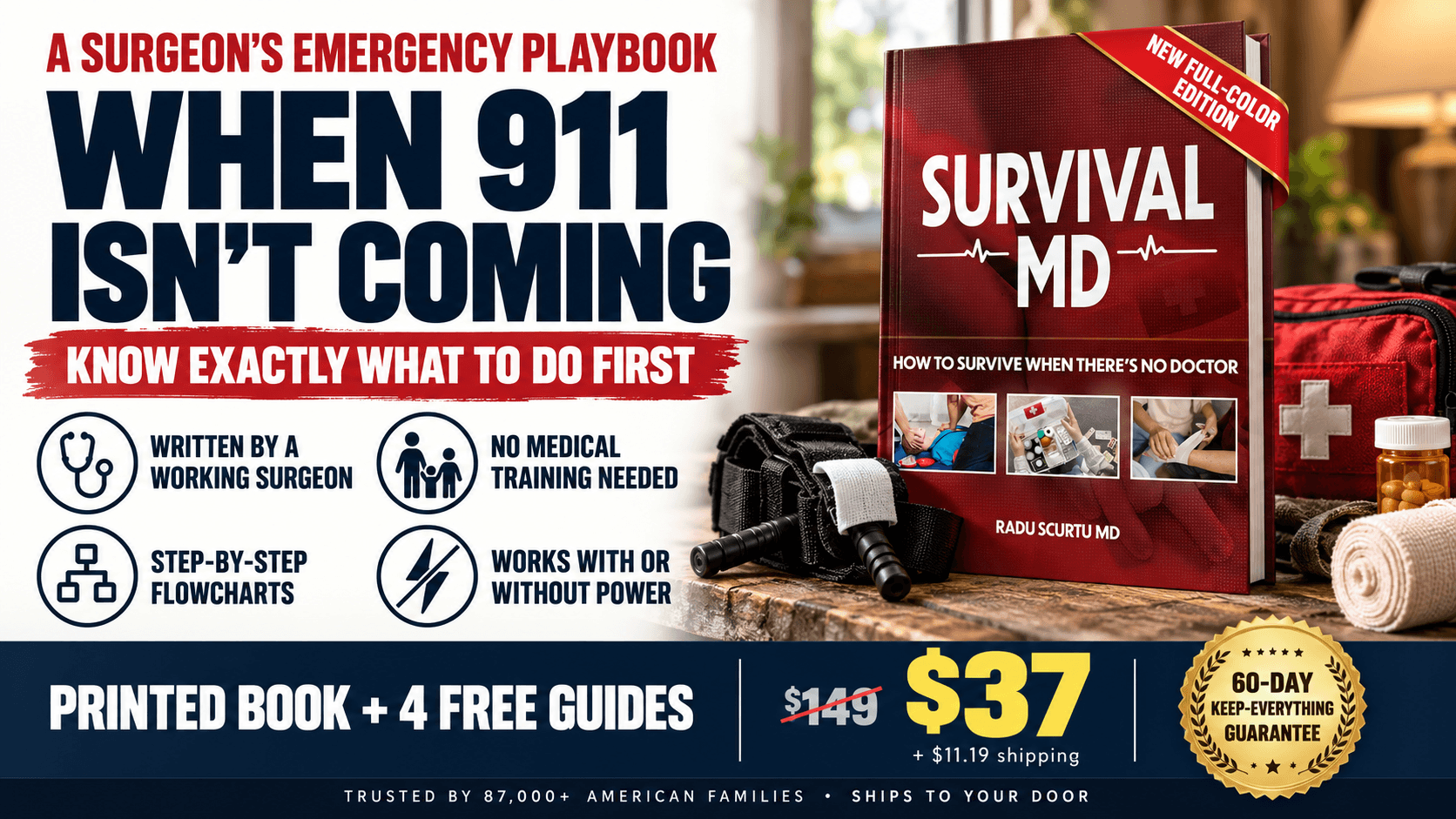 Survival MD - a surgeon's emergency playbook, printed book plus 4 free guides