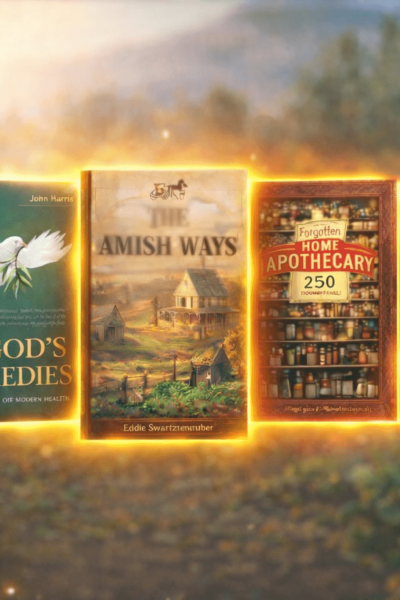 Top 5 prepping books for 2026 including Amish Ways, Forgotten Home Apothecary, Navy SEAL Bug-In Guide, God’s Remedies and Pocket Farm survival guide